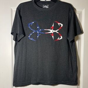 Under Armour Men's Dark Gray T-Shirt with Patriotic Logo